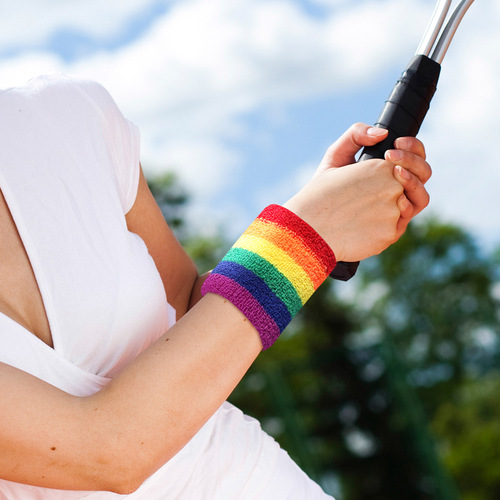 Rainbow Color Sweat Absorbent Sports Six Color Towel Wristband Basketball Badminton Tennis Wrist Support Wholesale