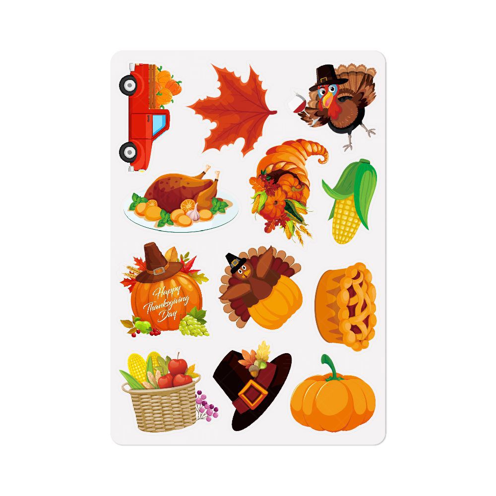 Amazon Acción de Gracias decoración calabaza pegatinas cosecha Festival de dibujos animados creativo auto-adhesivo diario regalo pegatinas