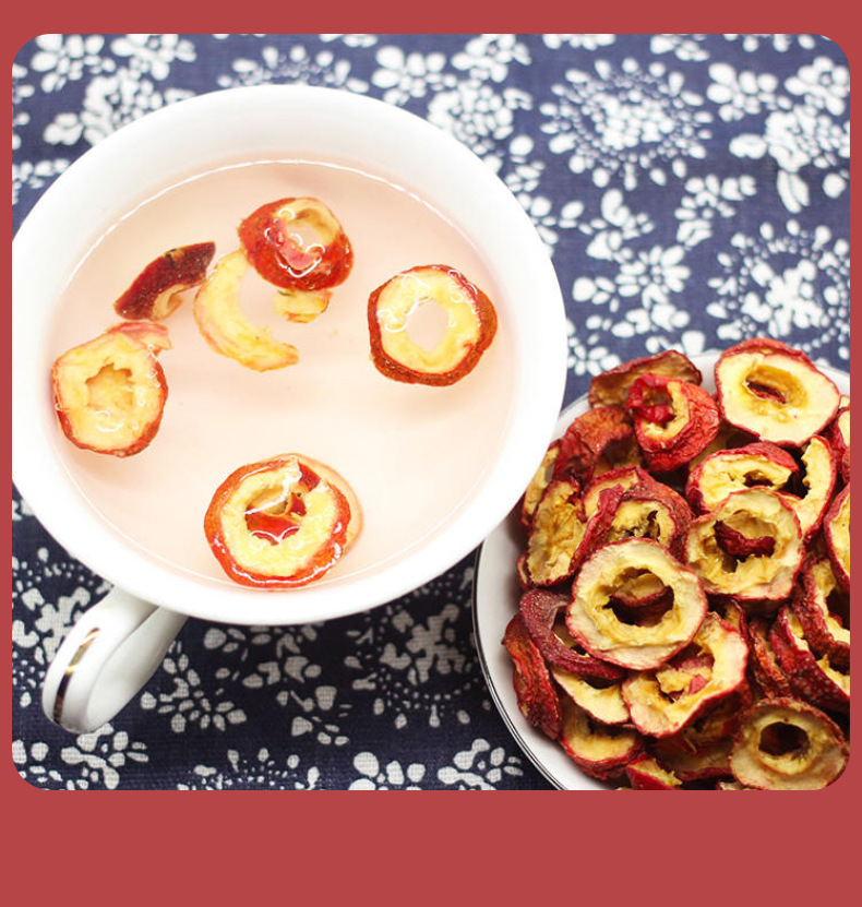 Dried Hawthorn Rings Shan Zha Seedless Hawthorn Slices for Tea and Infusions 500g Bag in use