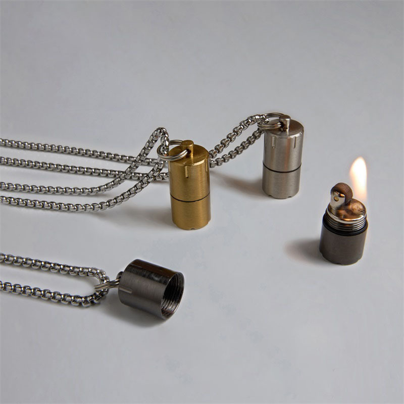 ins Trendy Lighter Necklace Hip-Hop Street Style Titanium Steel Chain Couple Pendant Creative All-Match Necklace Sweater Chain