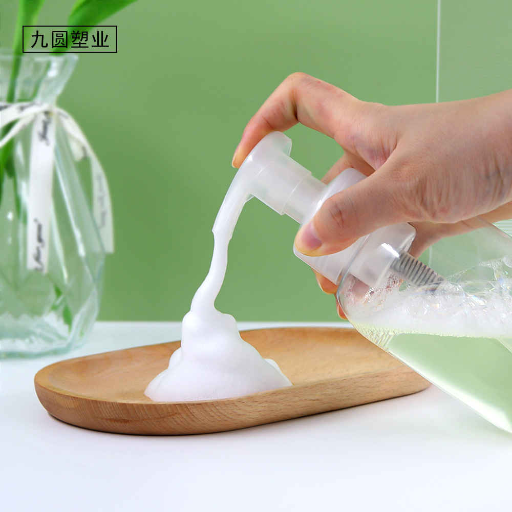 Limpieza Mousse botella redonda limpiador facial botella de espuma 300 500ml prensa Espuma detergente desinfectante de manos botella