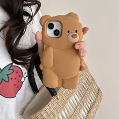 アニメかわいい立体バーゼル熊iPhone16リンゴ15は13/14pro max携帯ケースカバーを適用している