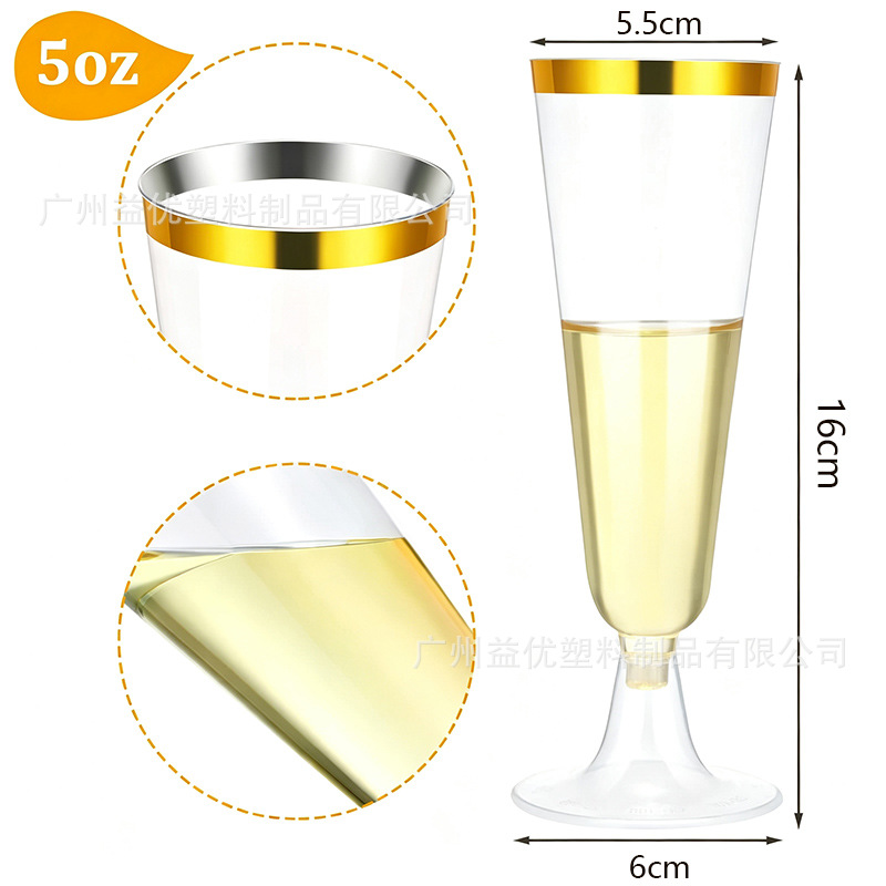 Copa de Champaña Desechable de Plástico Transparente Desmontable para Fiestas image 10