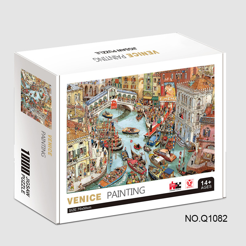 Puzzles de papel transfronterizos adultos 1000 piezas paisaje mapa de animales puzzle desempaquetado plano puzzle juguete regalo
