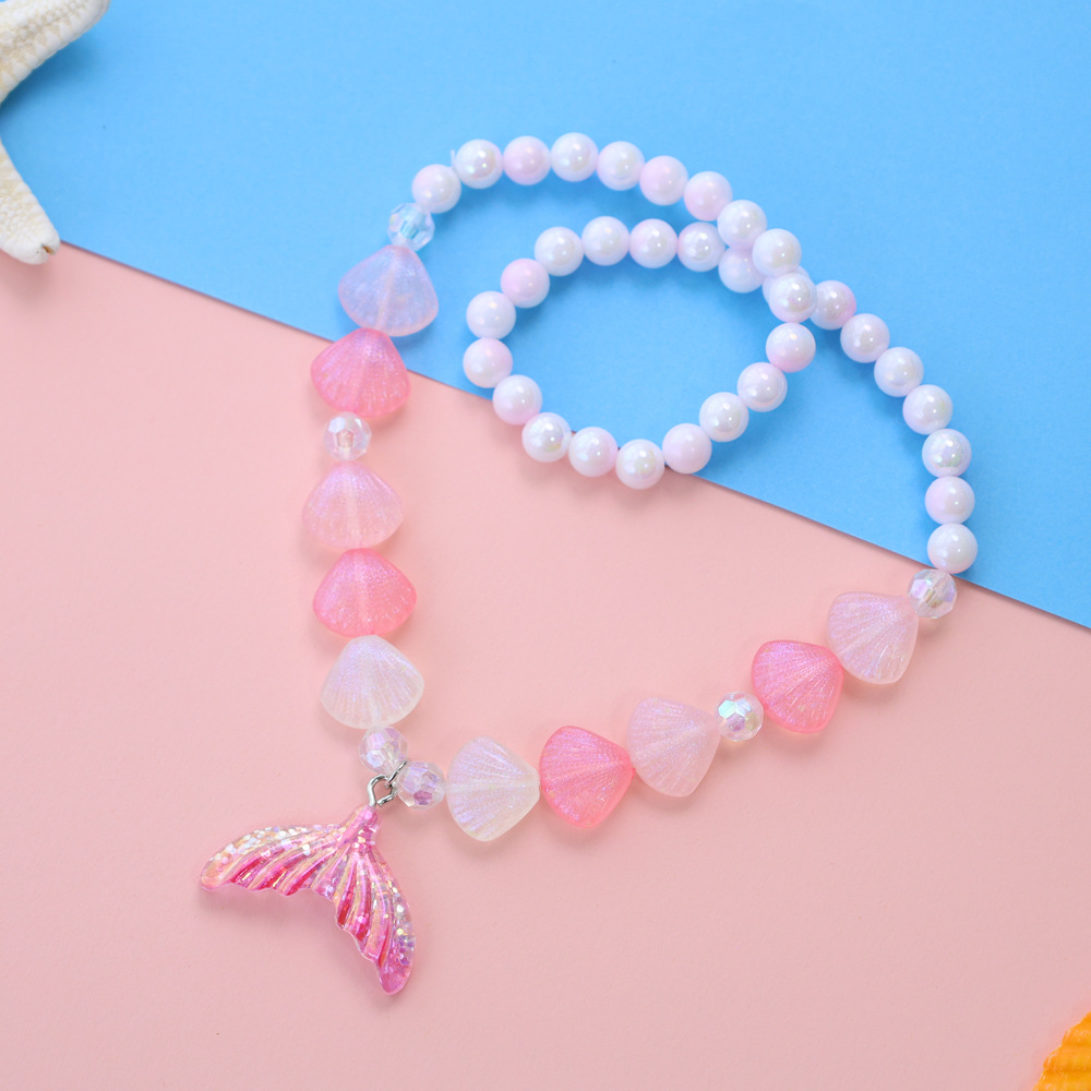 핑크 피쉬테일 목걸이 1개 [투명백]