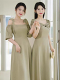Платье подружки невесты, для подружки невесты, длина миди, большой размер, эффект подтяжки