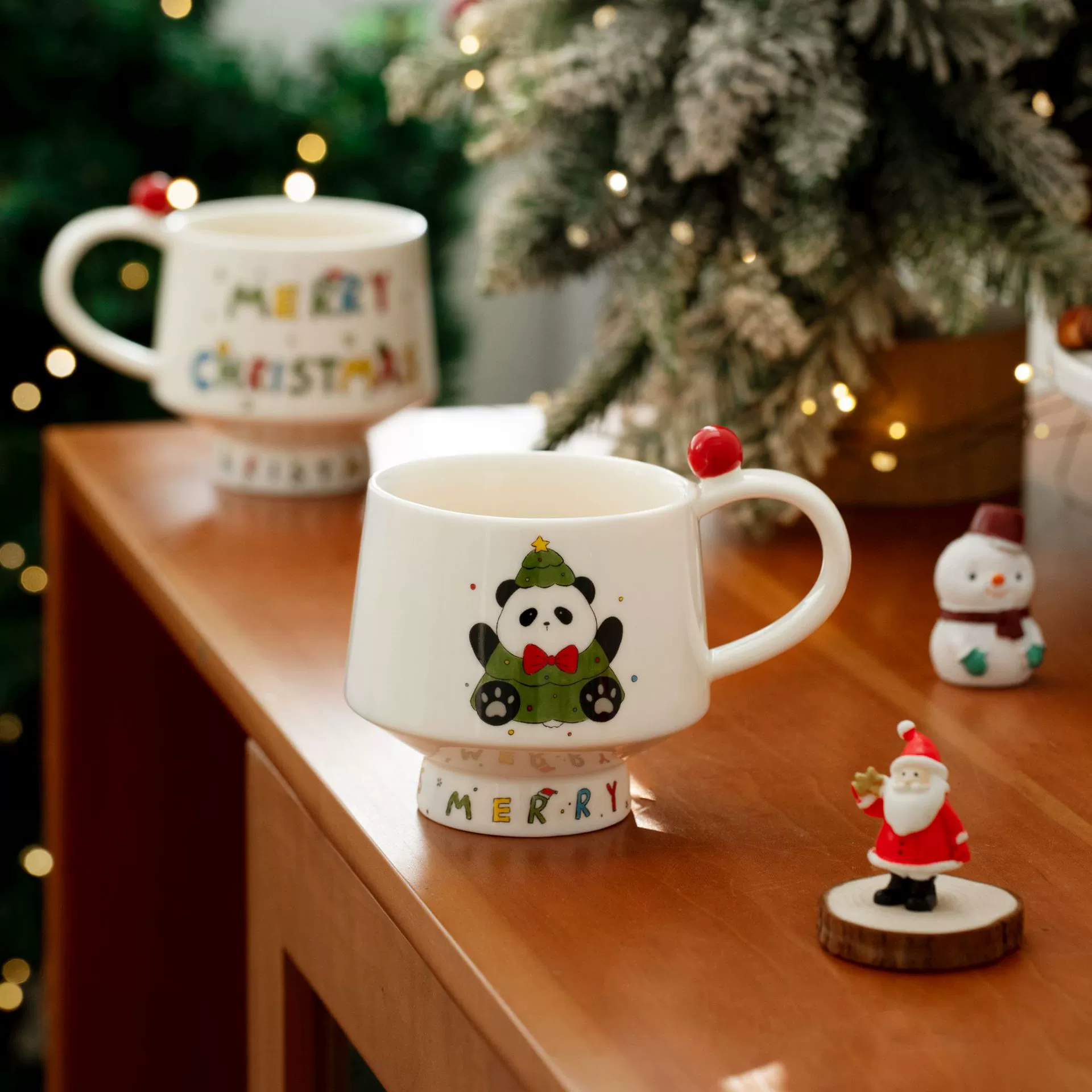 Creative cartoon Christmas mug Creative coffee cup Couple high-looking ceramic cup Girls drinking water cup for home use