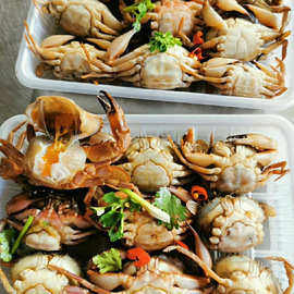 腌制花盖蟹丹东产开袋即食味道鲜美好吃不贵赤甲红生腌海鲜生呛