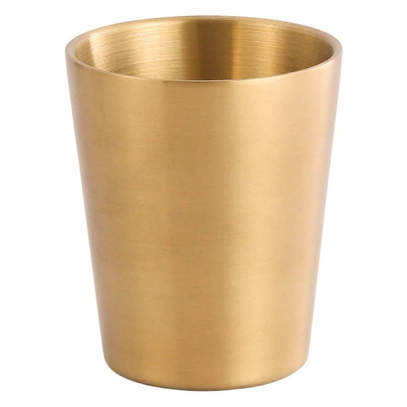 Прямо для корейского стиля 304 из нержавеющей стали стакан для воды ресторан двойной теплоизоляционный чайный стакан для барбекю магазин золотой кружки для пива