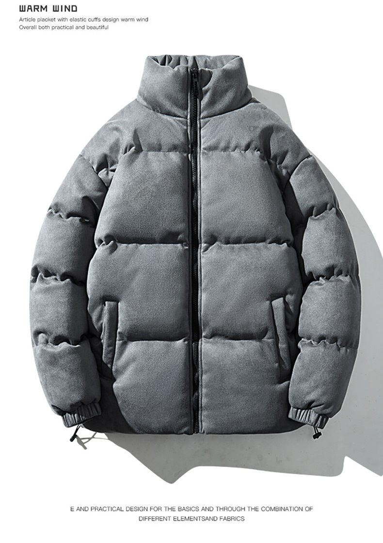 Men's Puffer Jacket Stand Collar Lightweight Winter Coat Minimalist_voghion.com