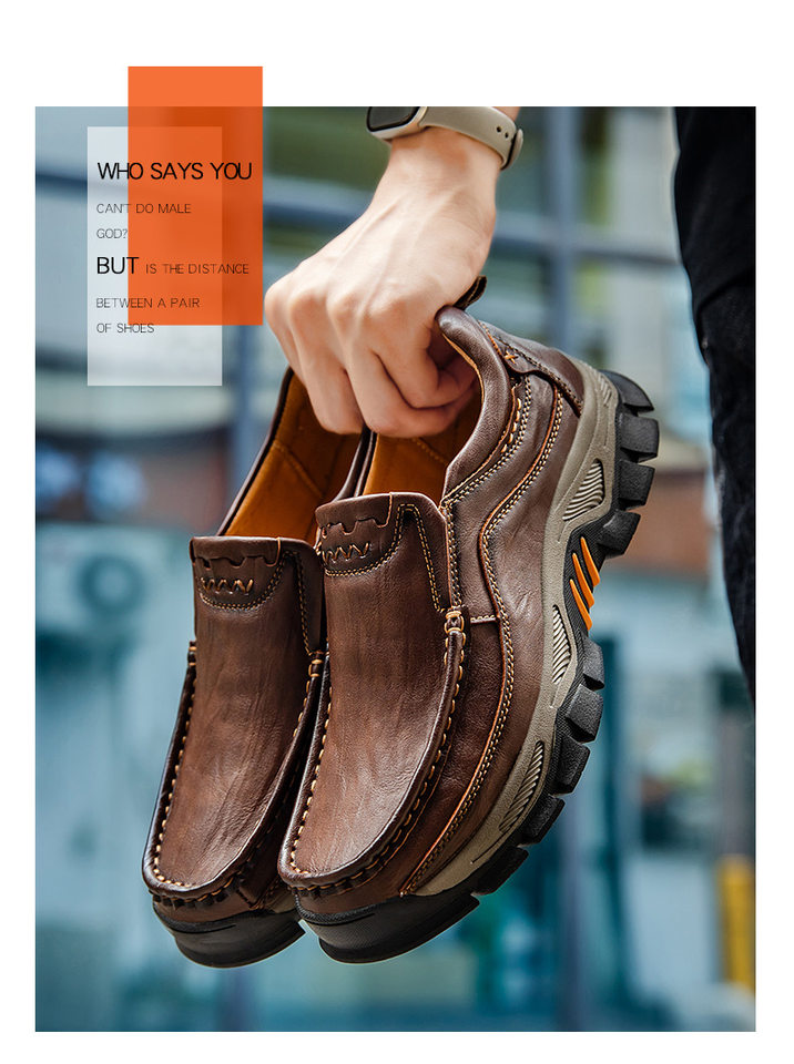 Giày da nam cỡ lớn mũi tròn đế bằng, giày dã ngoại leo núi thường ngày — 55330 màu kaki, 55330 màu đen, 55330 nâu đỏ, 55331 màu kaki chi tiết 6