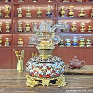 Gas Lamp for Boiling Water and Making Tea, Yellow Kerosene Lamp, Live Fire Tea Stove, Retro Chinese Tea Lamp, Chaoshan Kung Fu Tea Set