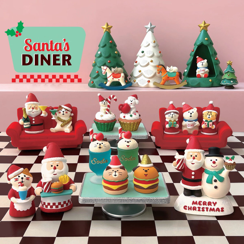 Christmas Resin Ornaments Zakka Santa Claus Miniature Snowman Elk Sleigh New Resin Crafts Ornaments