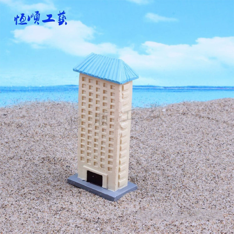 Смола ремесло украшения микропейзаж аксессуары психологический песок стол игровая коробка суд терапия архитектура современный синий высокое здание