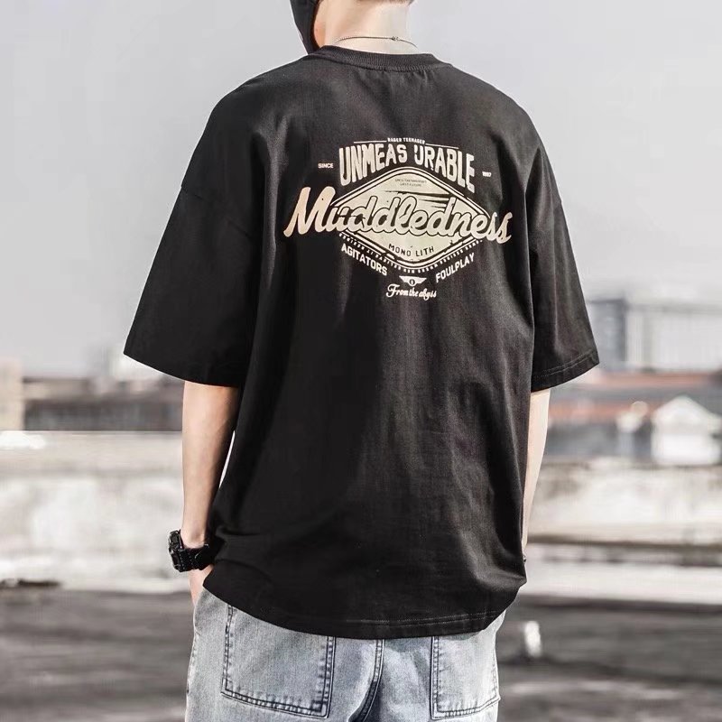 Nueva Camiseta de manga corta impresa para niños de moda ins estilo de Hong Kong marca de moda de verano camiseta de media manga suelta Top moda nacional