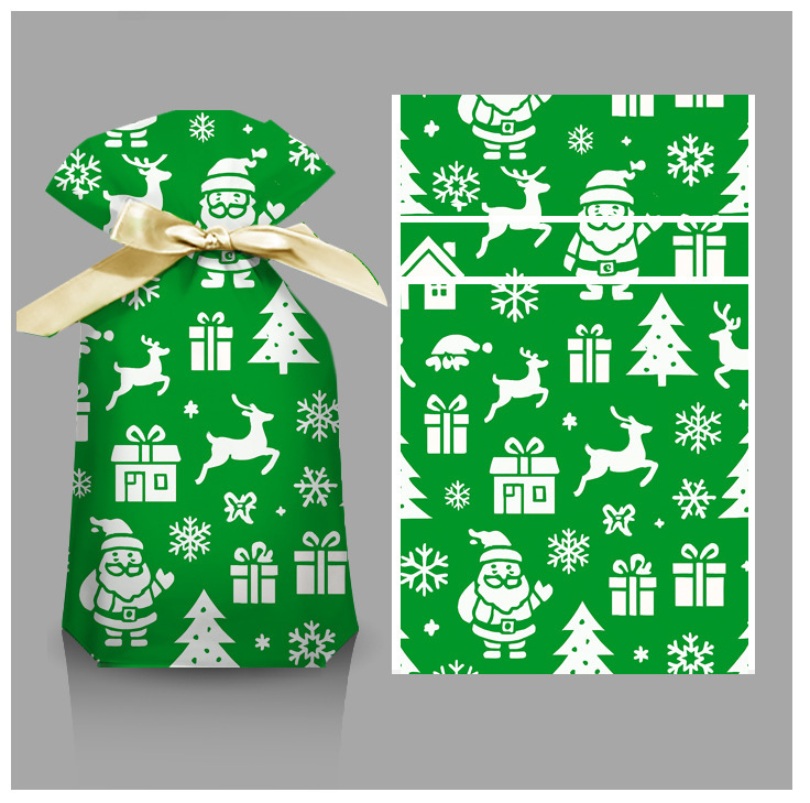 クリスマスキャンディー袋小プレゼント包装袋クリスマスプレゼントリンゴ袋漫画ロープポケットクロスボーダー|undefined