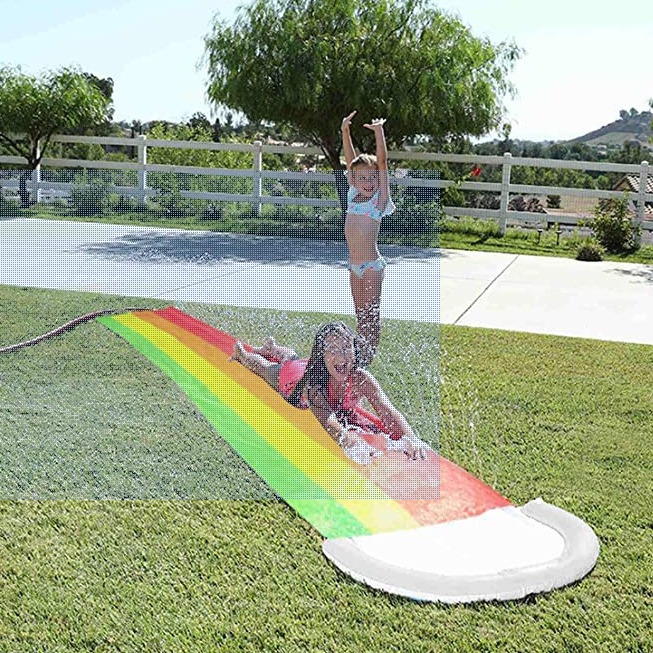 Tobogán de agua para niños tobogán de césped juguetes de agua de alta dureza tobogán de alta piscina tobogán de agua jardín de carreras