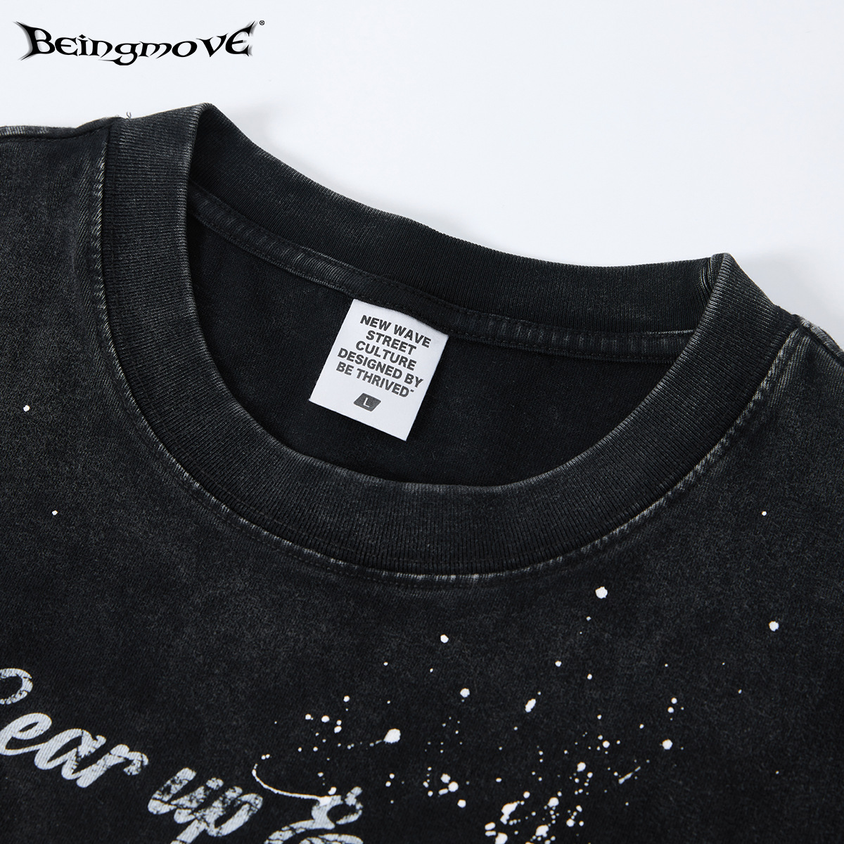 Calle secada| 2026 verano estilo americano de moda callejera algodón de manga corta retro impresión suelta camiseta de hombro para hombres