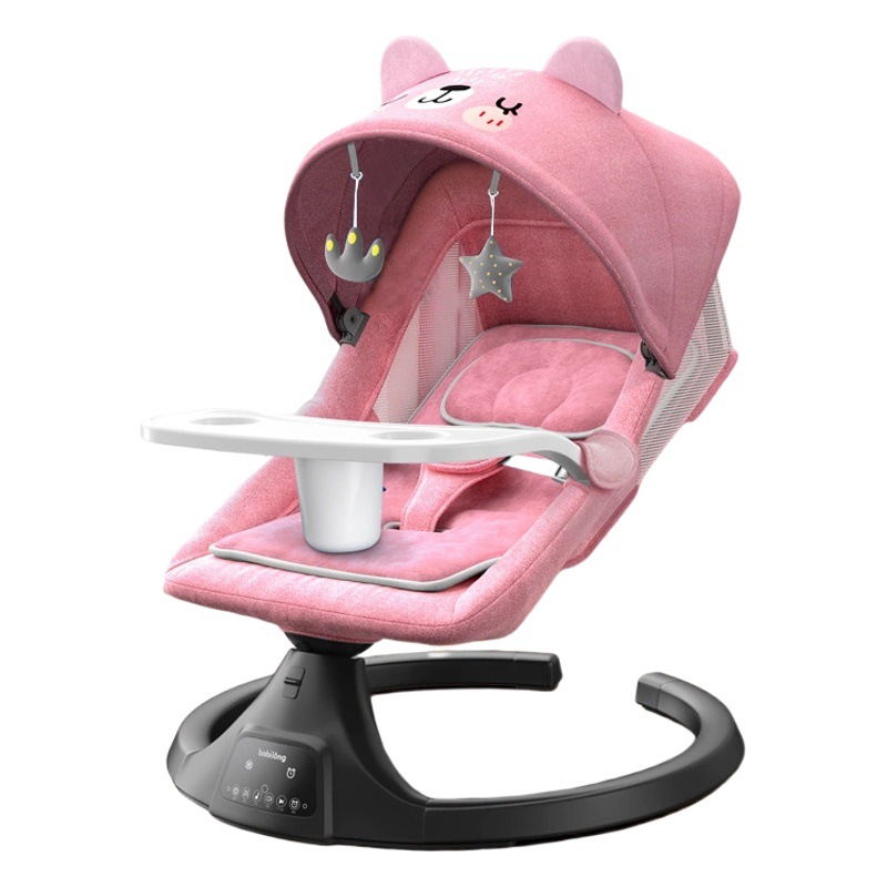 Baby Rocking Chair, Baby Rocking Bed, Cradle Bed, Sleeping Soothing Rocking Chair, Remote Control Adjustable, Light Luxury Style, Multifunctional