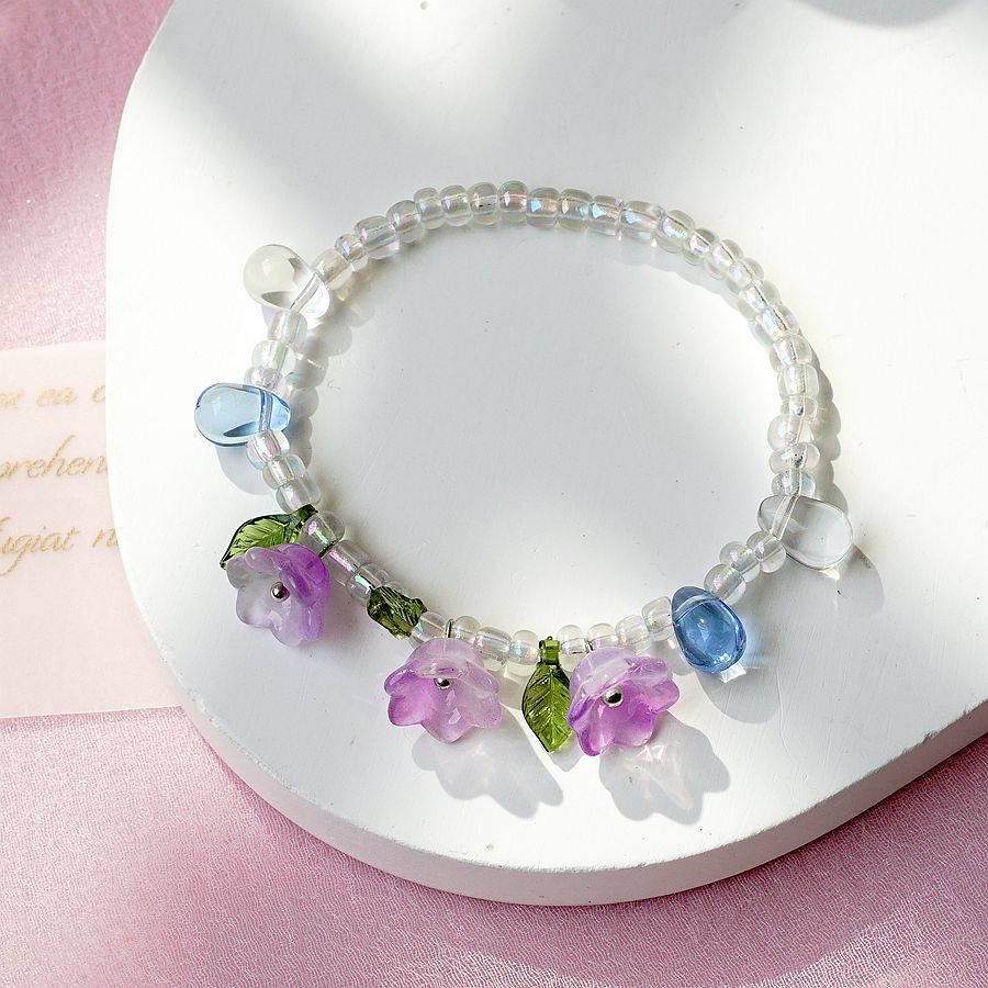 Simple Style Flower Alloy Beaded Bracelets