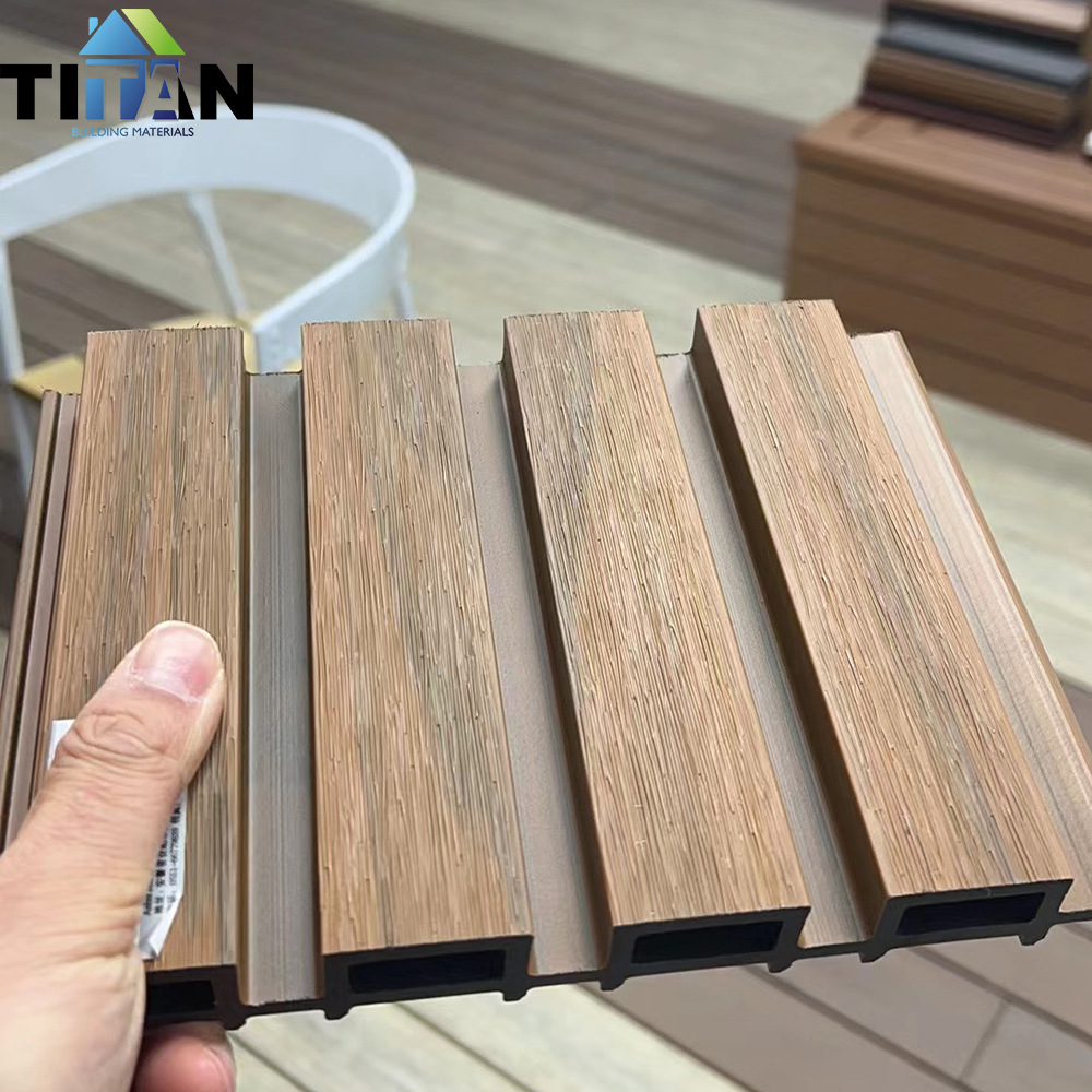 Wpc cladding Gran Muralla cubierta de madera ecológica alta Gran Muralla Tablero de pared de techo crudo