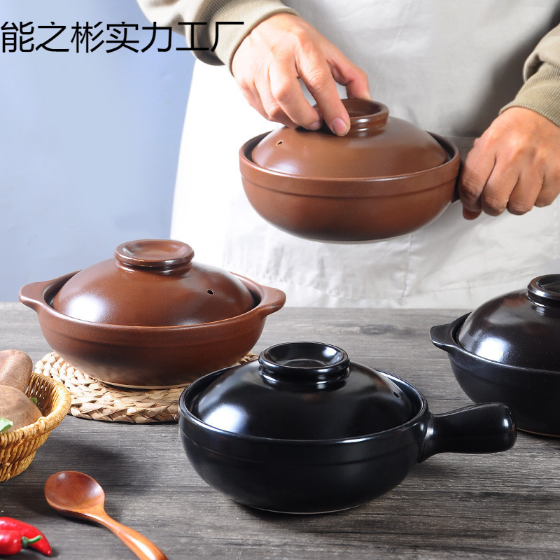 土鍋、高温耐性、乾燥焼けても割れない、取っ手付き小土鍋、米麺土鍋、業務用陶磁器土鍋|undefined
