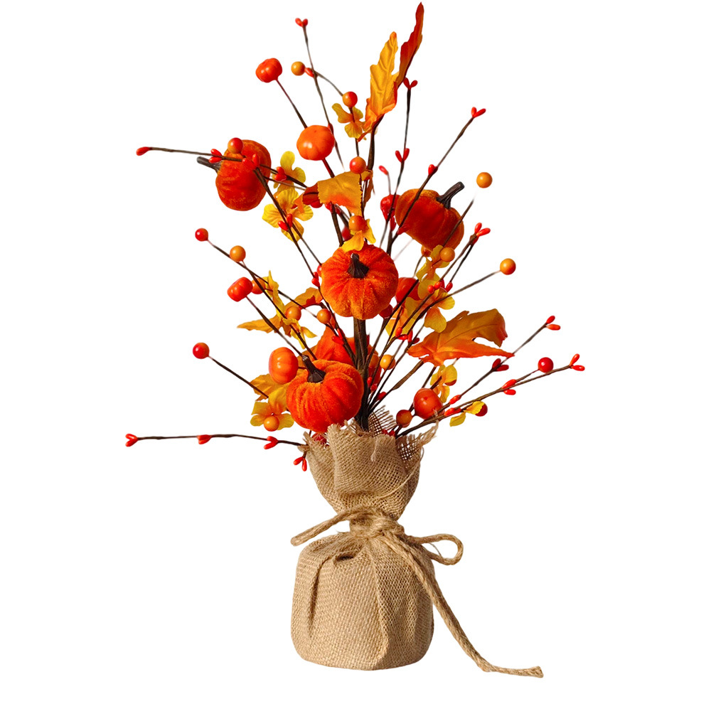 Serie de otoño Festival de la cosecha calabaza hoja de arce amarillo amazónica decoración escena transfronteriza diseño de atmósfera fuente de decoración