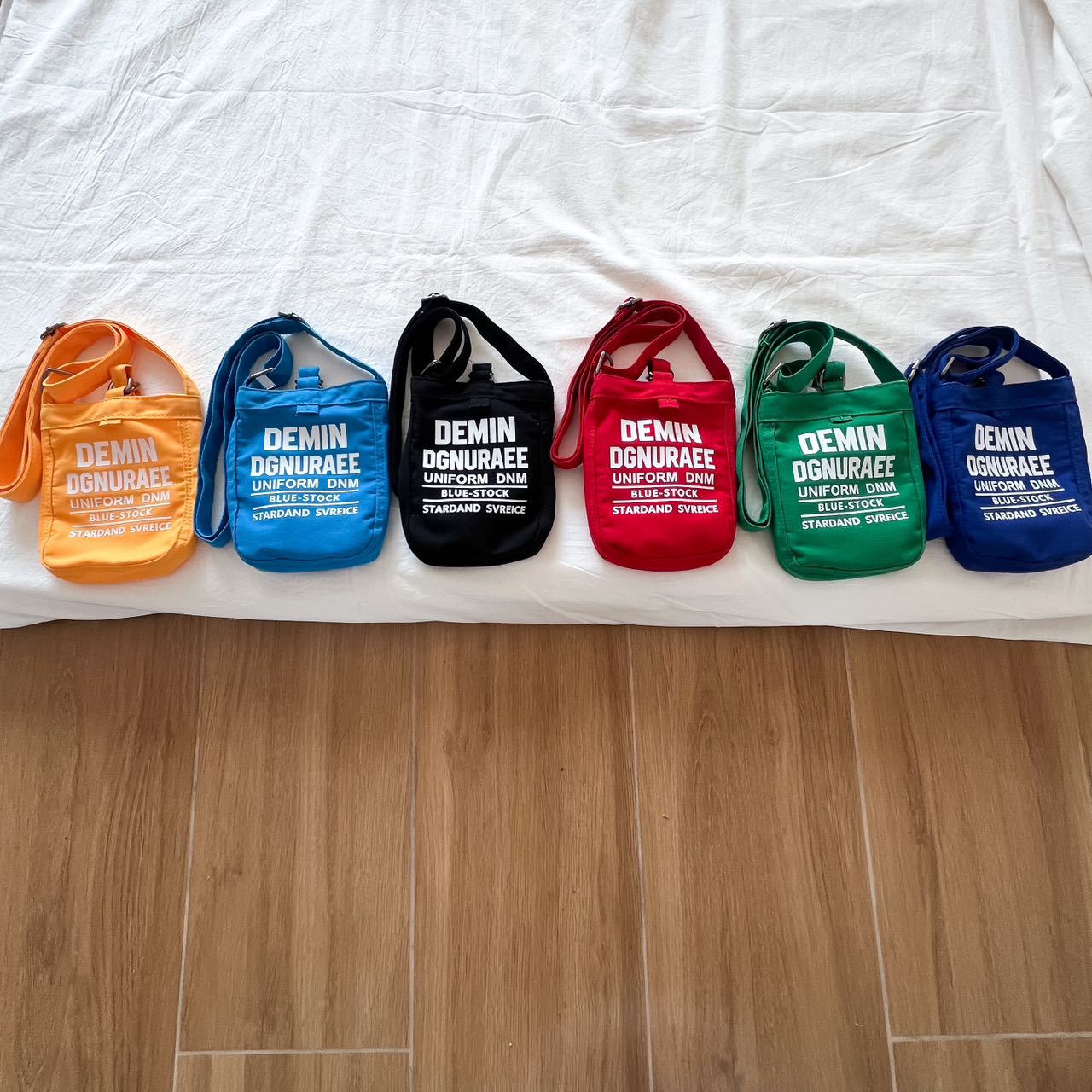 letras de moda coreana, bolsas de hombro para niños y niñas, bolsas de lona mini para bebés, nuevas bolsas de impresión de doble cara para niños