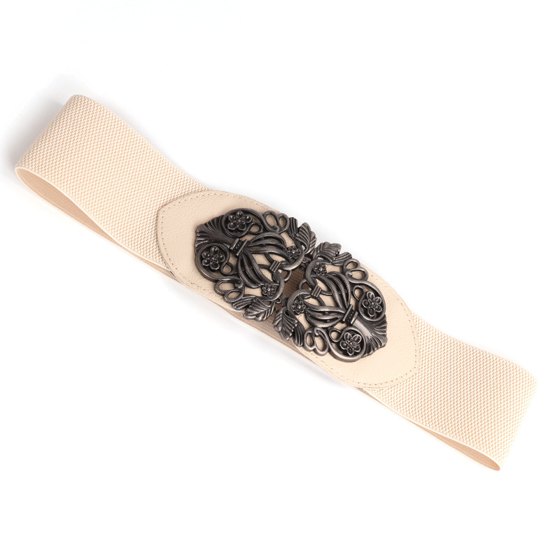 2024 Nuova vendita calda edizione coreana Palazzo retrò intagliato decorazione larga cintura per temperamento versatile cinturino elastico in vita_voghion.com