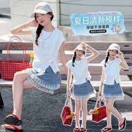 韩系童装女童牛仔短裙2026夏季装新款儿童半身裙女孩洋气裙裤短裤