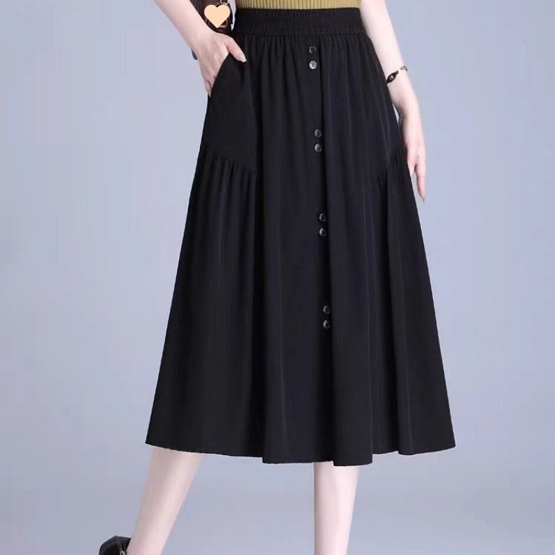 新款半身裙春秋夏季妈妈夏天半身裙子薄款半身裙4050岁洋气胖人