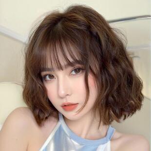 Wig Female Corn Perm Short Curly Hair Chemical Fiber Full Headgear Korean Sweet Girl Bob Source Factory Dropshipping