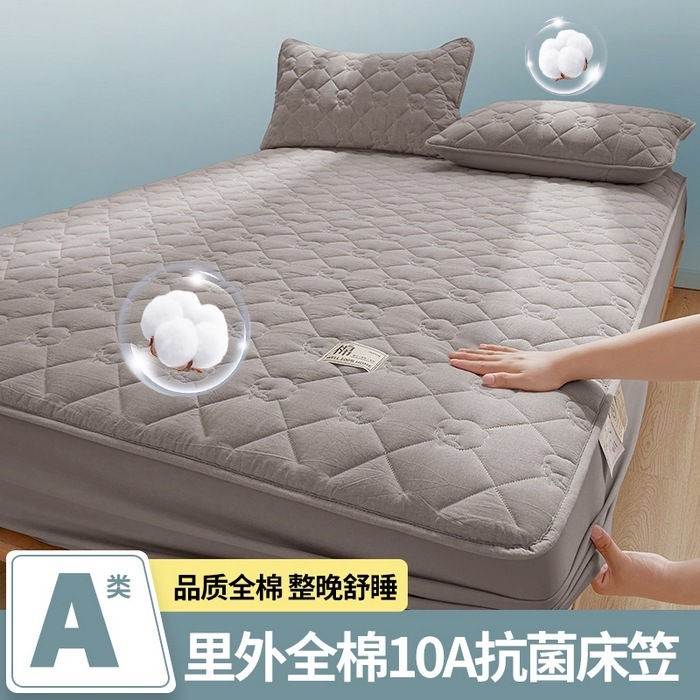 クラスA抗菌内外綿100%新疆綿充填キルティングベッドシーツカバー厚みのあるオールインクルーシブマットレスプロテクター|undefined