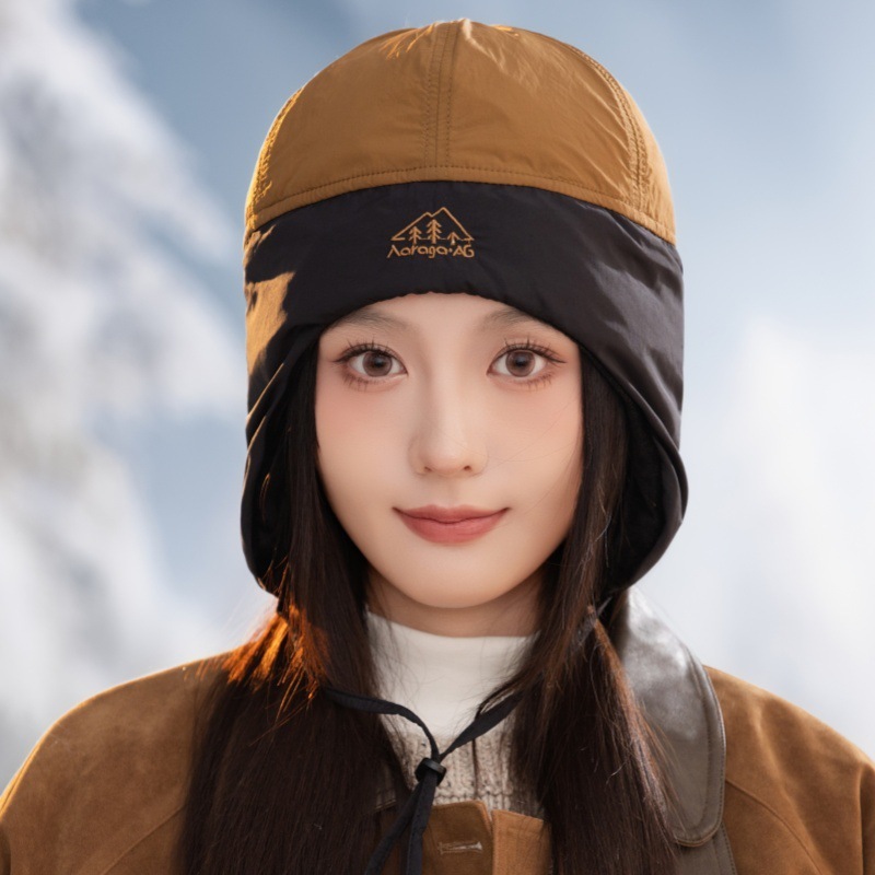 女冬季头盔内胆帽防寒保暖护耳帽户外骑行电动车套头帽东北滑雪帽|undefined