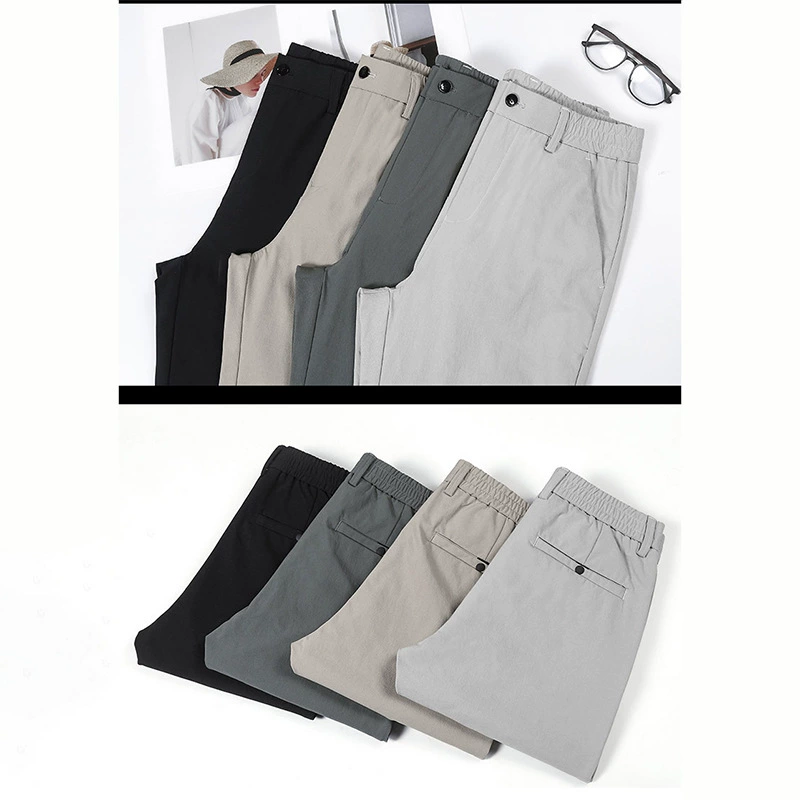 Men's silk summer thin universal elastic trousers, oversize