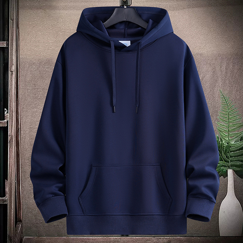 Spring and Autumn Pure Cotton Solid Color Hooded Sweatshirt Men's Teenager New Student Trendy Pullover Hoodie Loose Coat Top Spring and Autumn Pure Cotton Solid Color Hooded Sweatshirt Men's Teenager New Student Trendy Pullover Hoodie Loose Coat Top