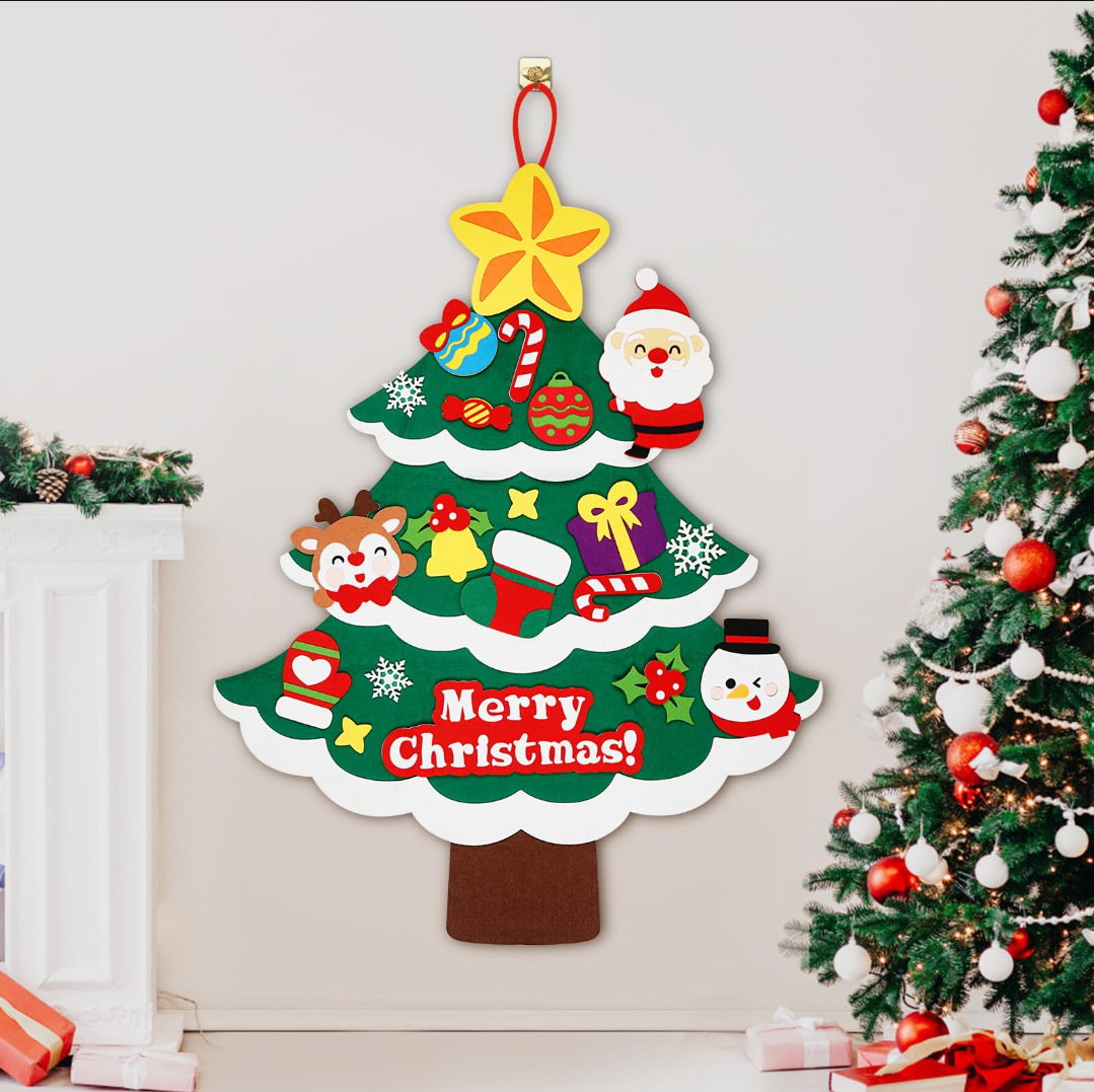 圣诞节装饰毛毡圣诞树手工儿童DIY毛毡玩具