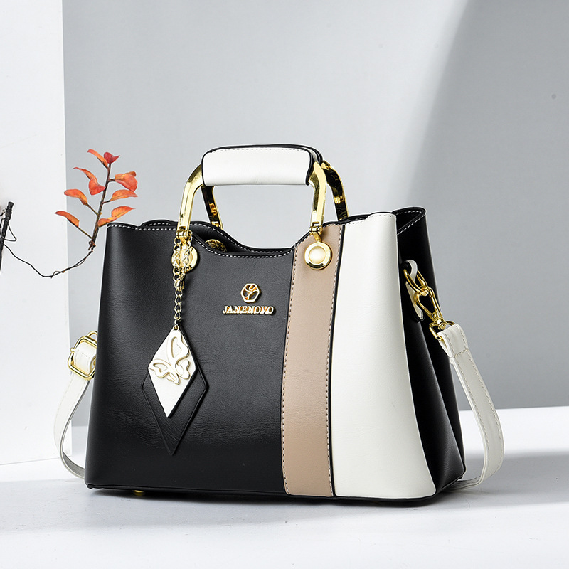 2025 nuevo color contraste bolso de mujer de mediana edad bolso de ropa de cama casual bolso inferior temperamento bolso de madre bolso de hombro portátil