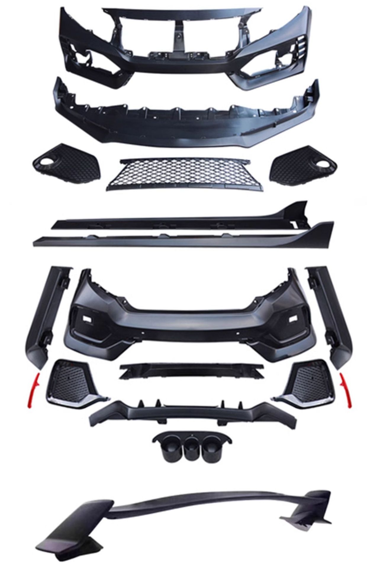 Applicable to the 10th generation Civic typer surrounding 16-21 Civic modified tr large surrounding front bar net tail wholesale