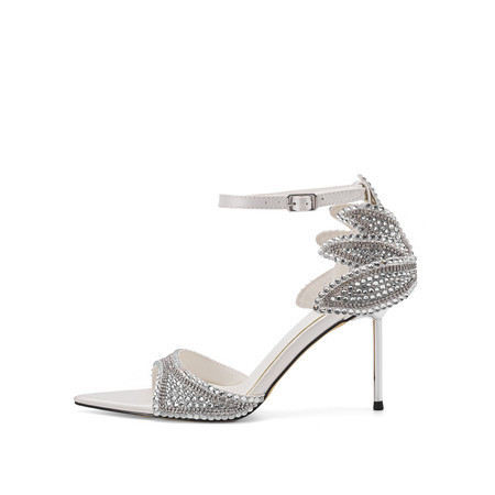 Summer New European and American Style Red Crystal Diamond Chunky Heel Thick-Soled Waterproof Platform Sexy Open-Toe Colorful Rhinestone High Heels Summer New European and American Style Red Crystal Diamond Chunky Heel Thick-Soled Waterproof Platform Sexy Open-Toe Colorful Rhinestone High Heels