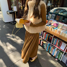 aaaaxbb 旧金山暖潮 两色稀奢皮草马甲羊皮立领短款无袖上衣女