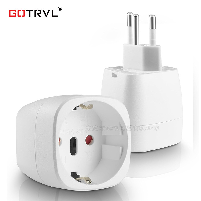 瑞士转换插头嵌入式欧规转瑞士标旅行转换头EU-11A德标转瑞士插头