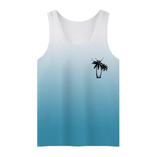 Short-sleeved vest, arched short-sleeved, young men's round collar, short-sleeved, t-shirt, printed casual
