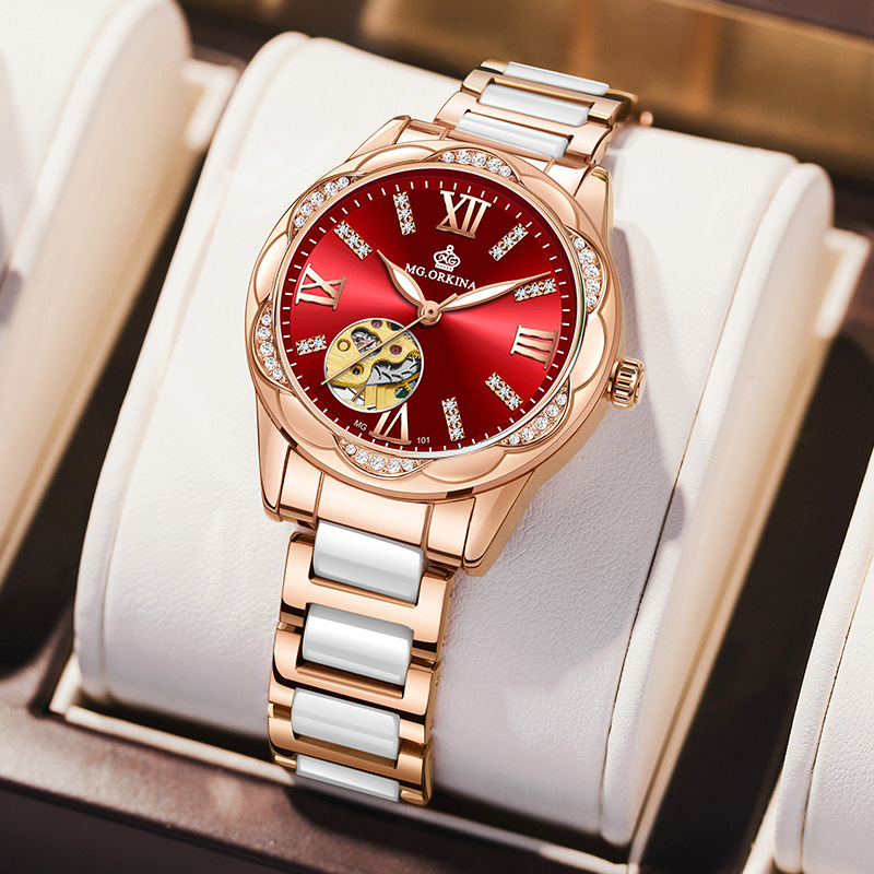 Ouqina Net Red new watch fashion Rome automatic mechanical Women's Watch waterproof luminous ladies watch wholesale