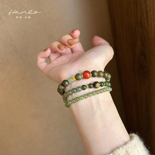 Hanluo~Hetian Jade Beaded Bracelet Women's Fashion Versatile Bracelet Design Niche High-end Temperament Hand Accessories Wholesale