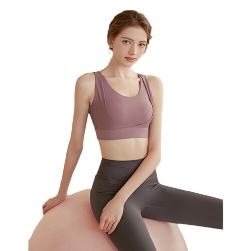 High-strength large-size sports bra for women shock-proof running professional big-breasted fitness vest yoga bra anti-sagging summer