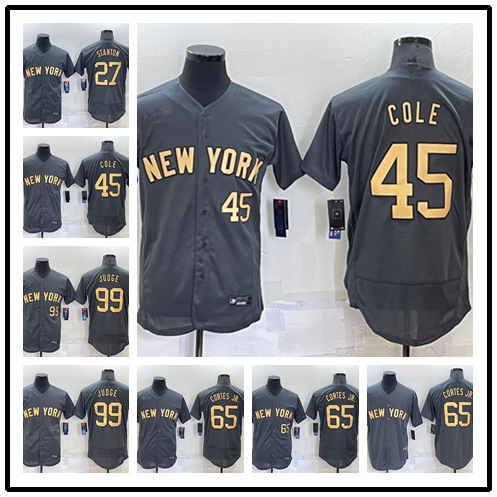New 2022 All-Star Baseball Uniform Yankees 45 # 27 # 99 # 65 # Elite Fan Embroidered Baseball Jersey