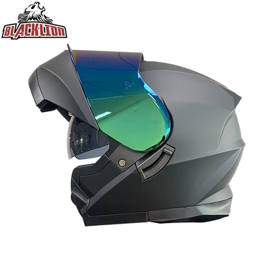 Visor Anti-Fog Breathable All-Season | Motosiklet kaskı (dəbilqə) - matt-black-color-mirror-m57-58