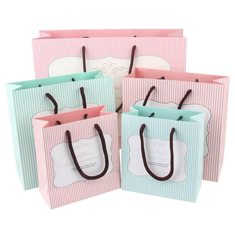 Colorful Art Paper Gift Bags with Handles and Ribbons for Supermarket Retail Packaging, Parties, Weddings, Baby Showers Colorful Art Paper Gift Bags with Handles and Ribbons for Supermarket Retail Packaging, Parties, Weddings, Baby Showers