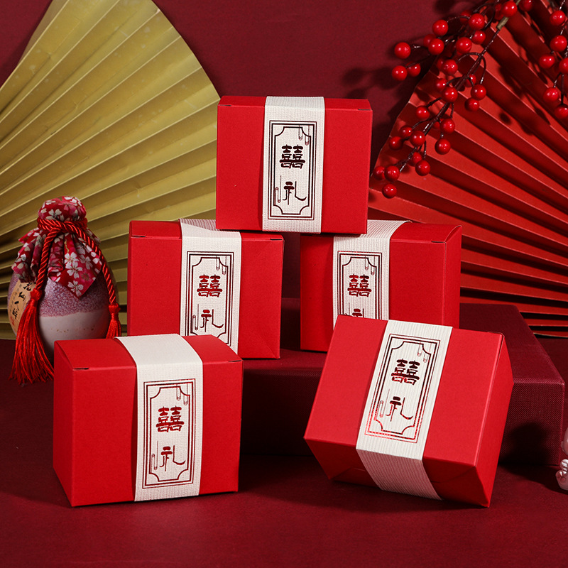 Red retro gift box